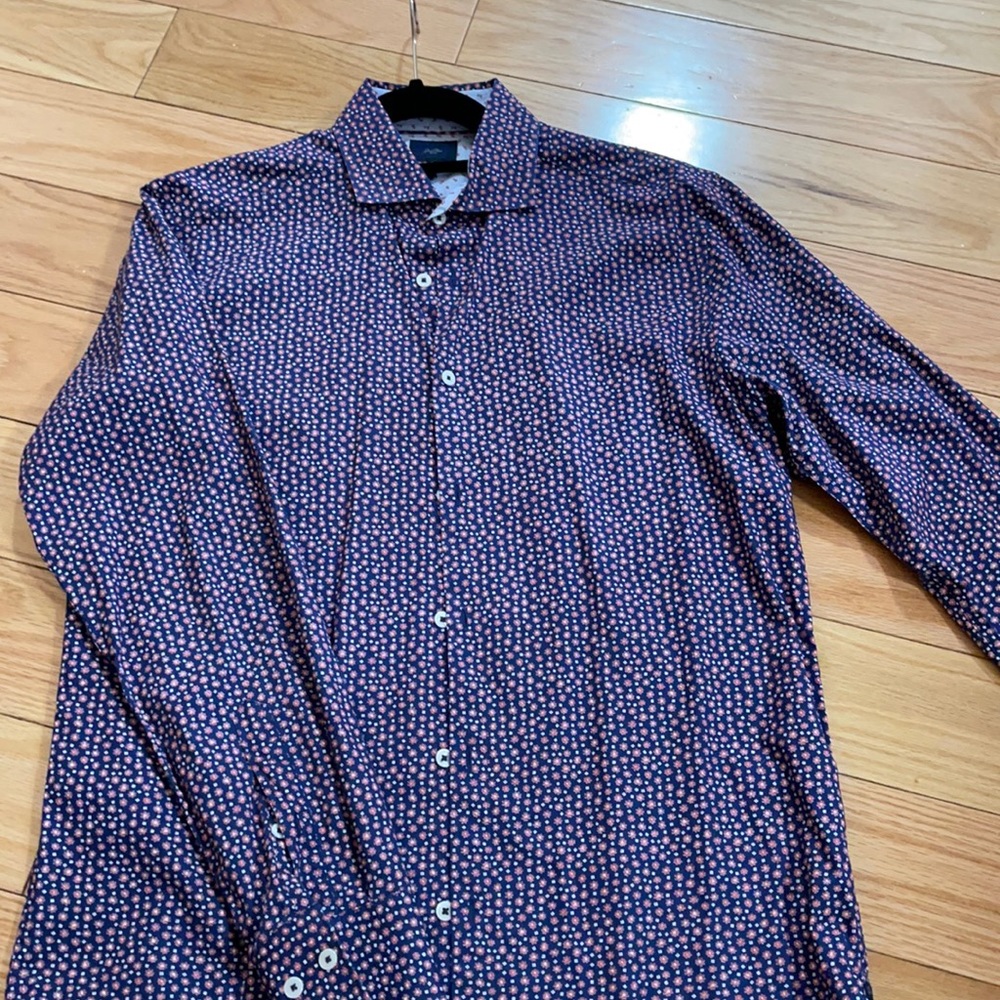 Blue and pink dress shirt